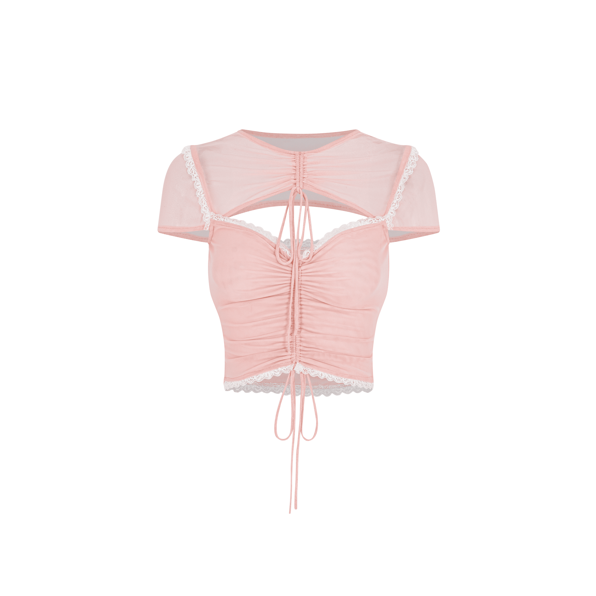 Áo Thun Lưới Ôm Cut-Out Phối Ren – Barbie Top AIAI OFFICIAL | Áo Nữ Dáng Ôm Xuyên Thấu Tôn Dáng