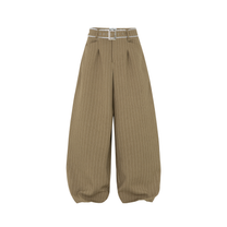 AIAI OFFICIAL &quot;Out of Office&quot; Trousers - Quần dài ống rộng &quot; Out of Office &quot; cạp trễ kẻ sọc thêu logo (kèm thắt lưng)
