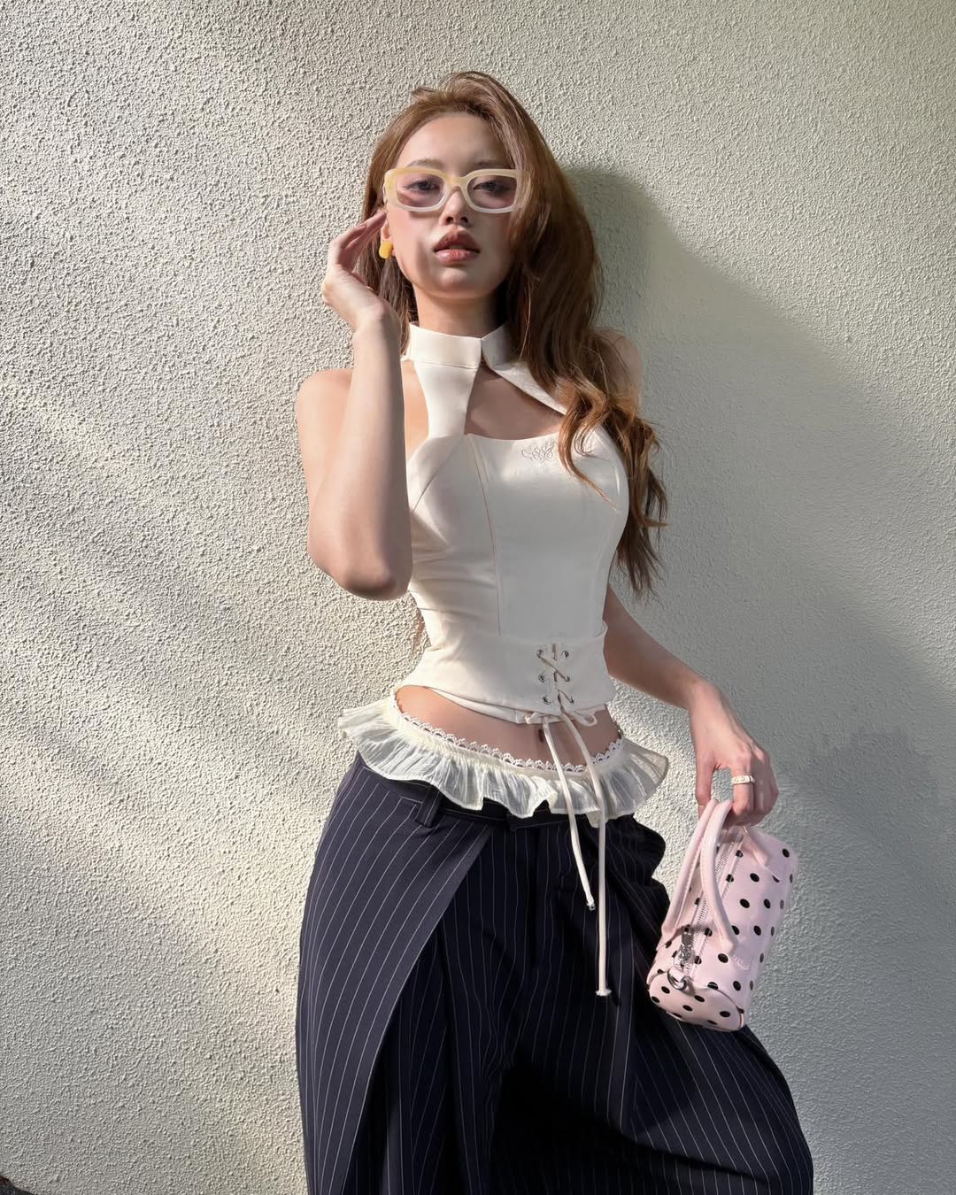 Áo Corset Cổ Yếm Cúp Ngực Thêu Logo IRENE HALTER TOP CORSET AIAI OFFICIAL