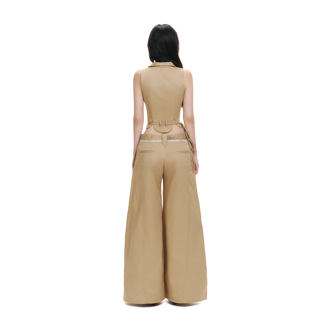 Áo Sơ Mi Cổ Yếm Dáng Gile Phối Ren HAZEL HALTER TOP AIAI OFFICIAL