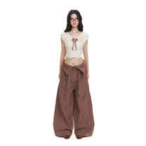 Quần Sọc Ống Rộng Lưng Gập Cạp Trễ SS26 Fold Waist Striped Wide Trousers Aiai Official