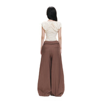 Quần Sọc Ống Rộng Lưng Gập Cạp Trễ SS26 Fold Waist Striped Wide Trousers Aiai Official
