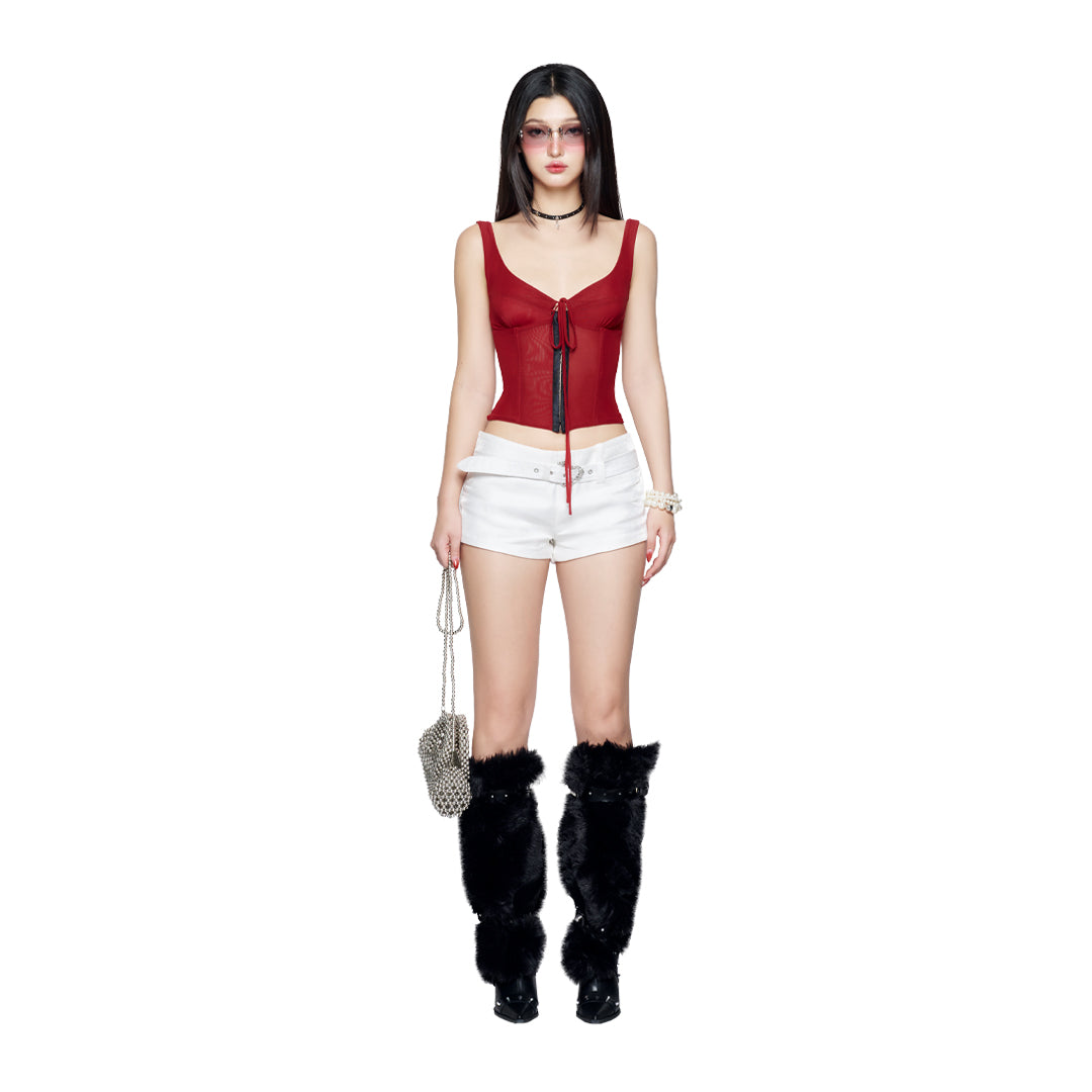 Áo Thun Lưới Form Corset Phối Dây Cột Lush Tie Top AIAI OFFICIAL