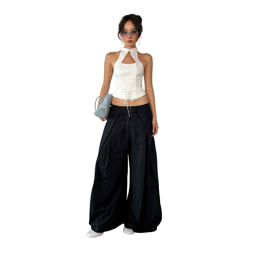 Áo Corset Cổ Yếm Cúp Ngực Thêu Logo IRENE HALTER TOP CORSET AIAI OFFICIAL