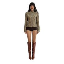Áo Khoác Napoleon Kaki Wash Cúc Kim Loại Napoleon Wash Jacket Aiai Official