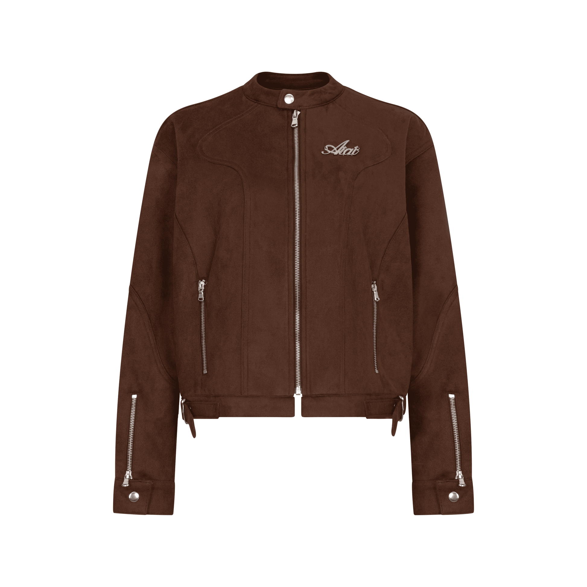 Áo Khoác Da Lộn Logo Kim Loại Aiai Suede Biker Jacket AIAI OFFICIAL