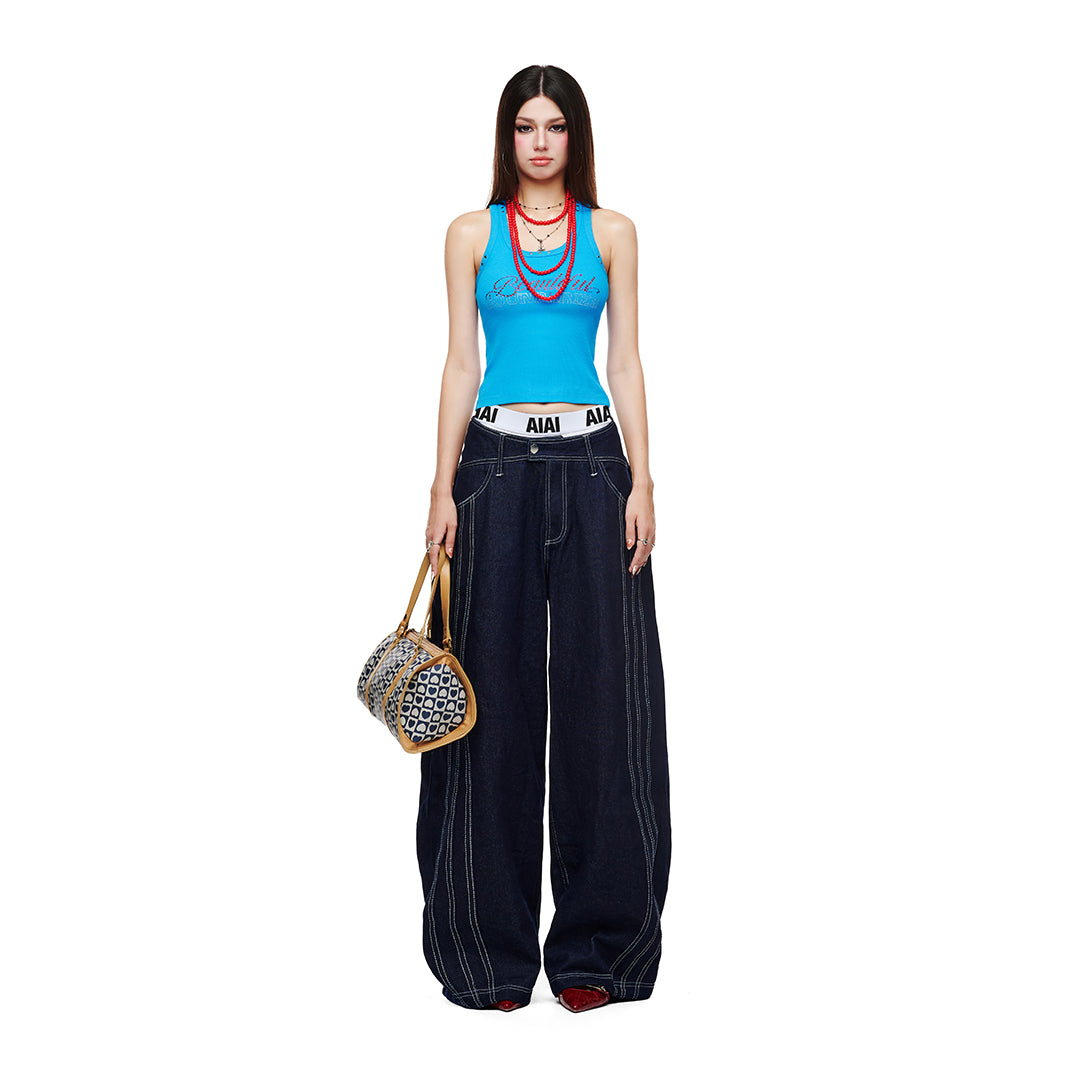 Quần Jean Ống Rộng Cạp Trễ Form Baggy Aiaiverse Jeans AIAI OFFICIAL