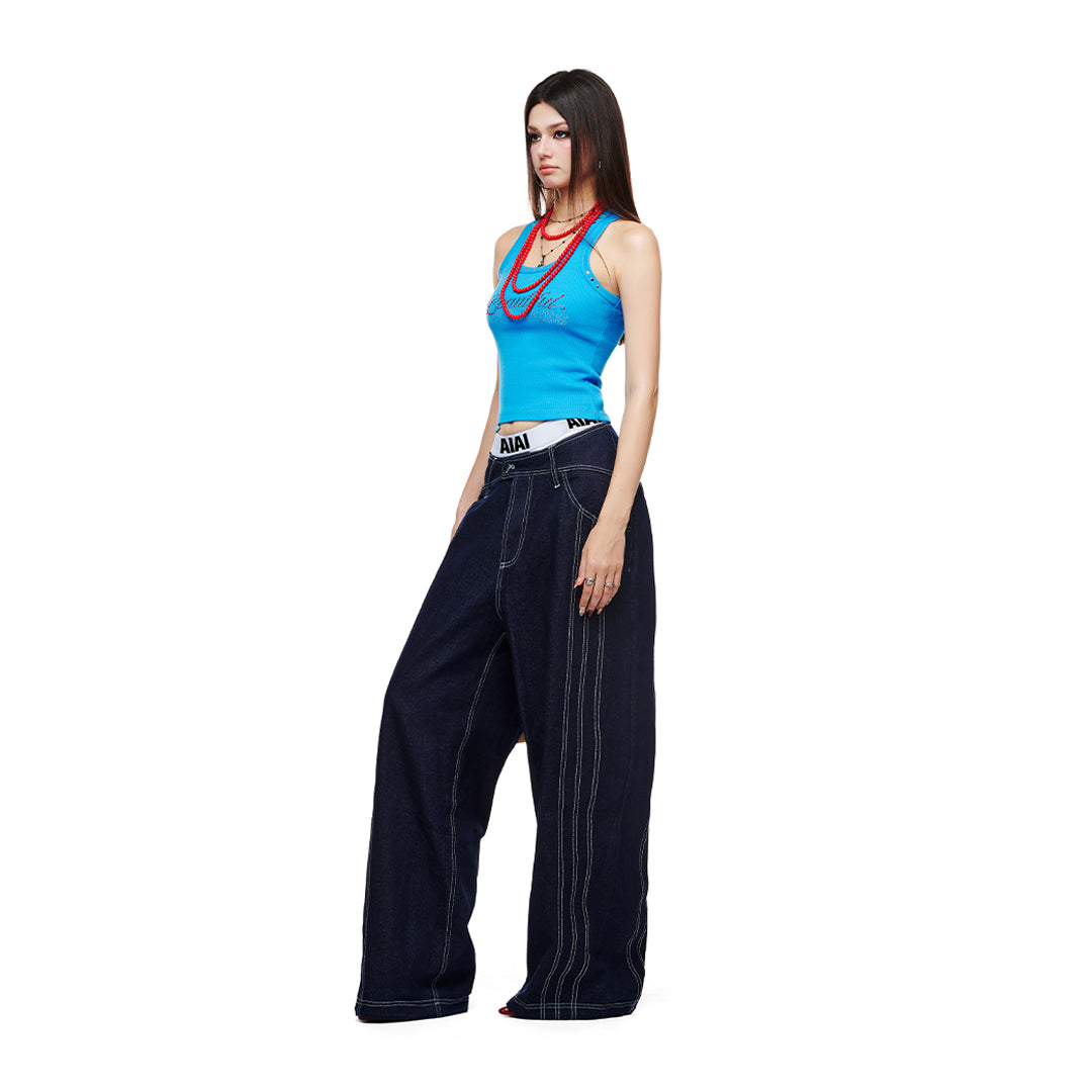 Quần Jean Ống Rộng Cạp Trễ Form Baggy Aiaiverse Jeans AIAI OFFICIAL