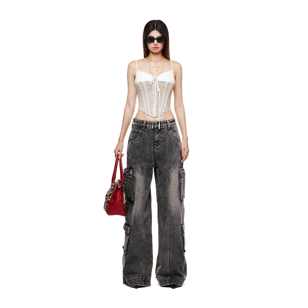 Quần Jean ống rộng túi hộp Fang cargo pants AIAI OFFICIAL