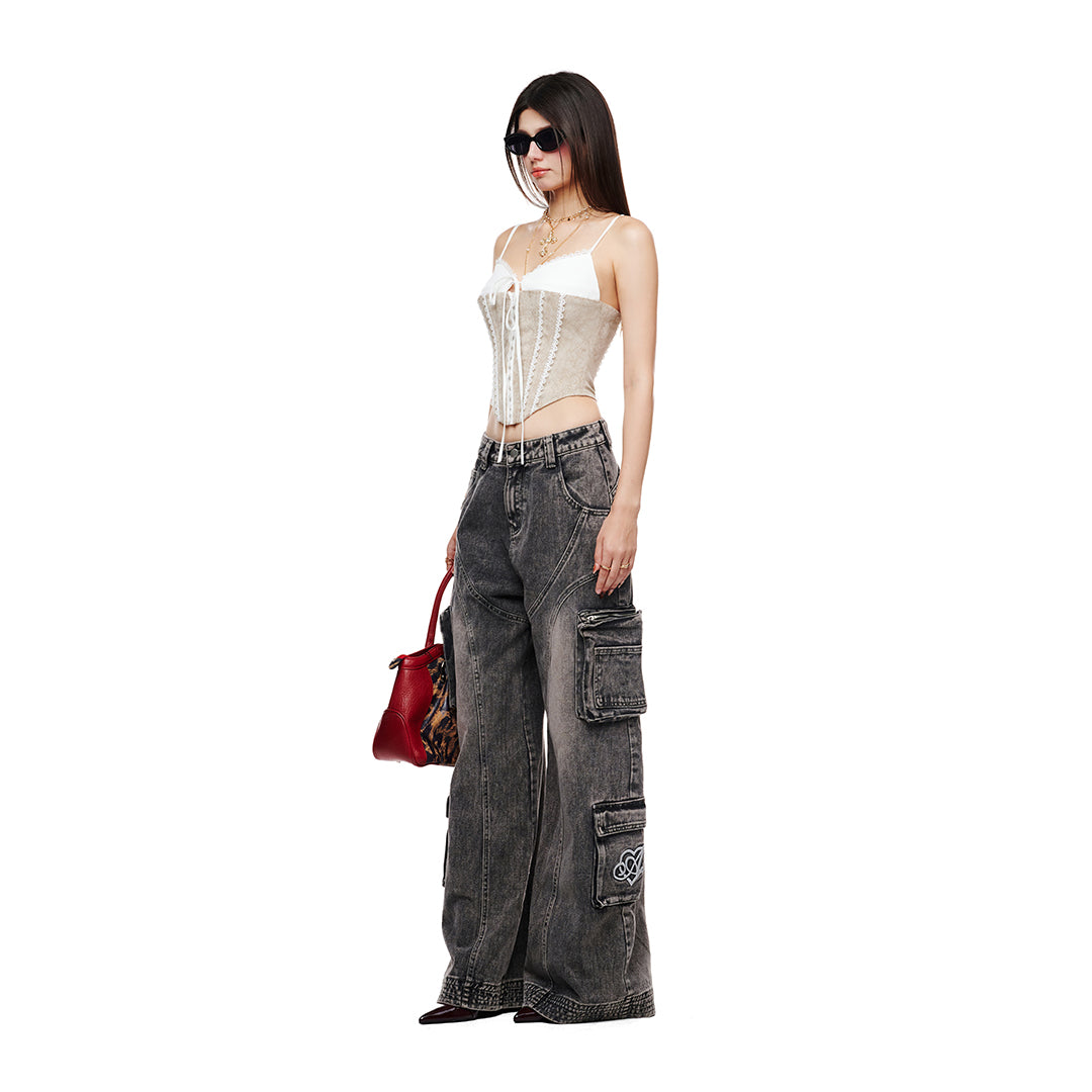 Quần Jean ống rộng túi hộp Fang cargo pants AIAI OFFICIAL
