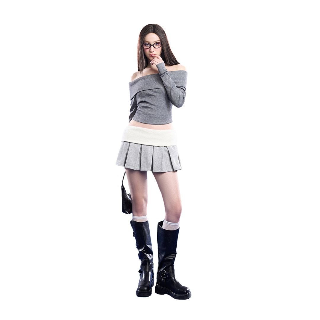 AIAI OFFICIAL DOLLY Mini Skirt - Chân váy thun phối đai thêu logo thương hiệu (ĐỌC KỸ GHI CHÚ)