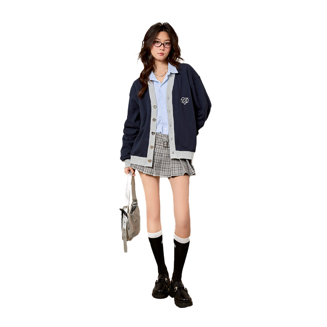 &quot;Heartstar&quot; Cardigan AIAI OFFICIAL - Áo cardigan form rộng thêu logo thương hiệu