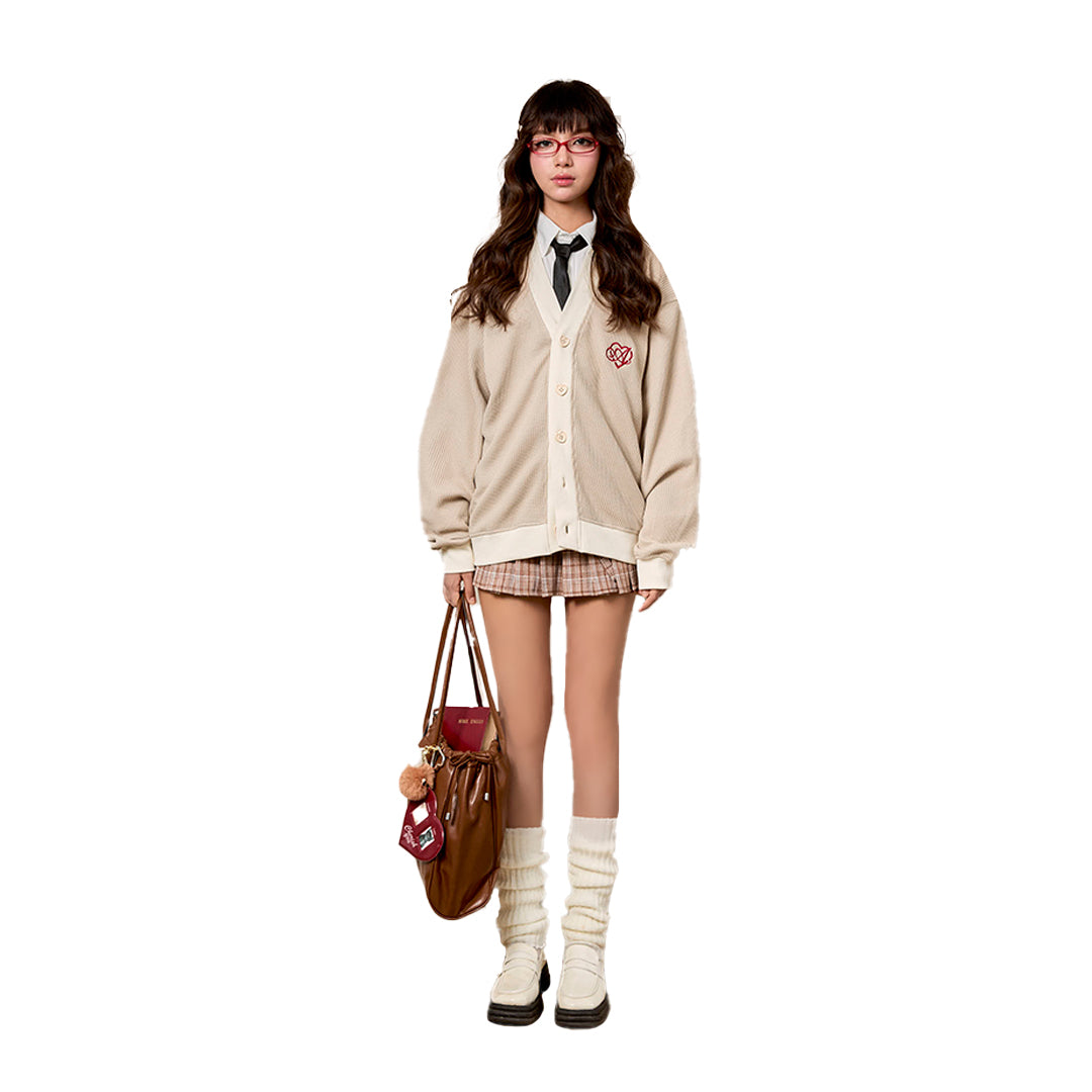 &quot;Heartstar&quot; Cardigan AIAI OFFICIAL - Áo cardigan form rộng thêu logo thương hiệu