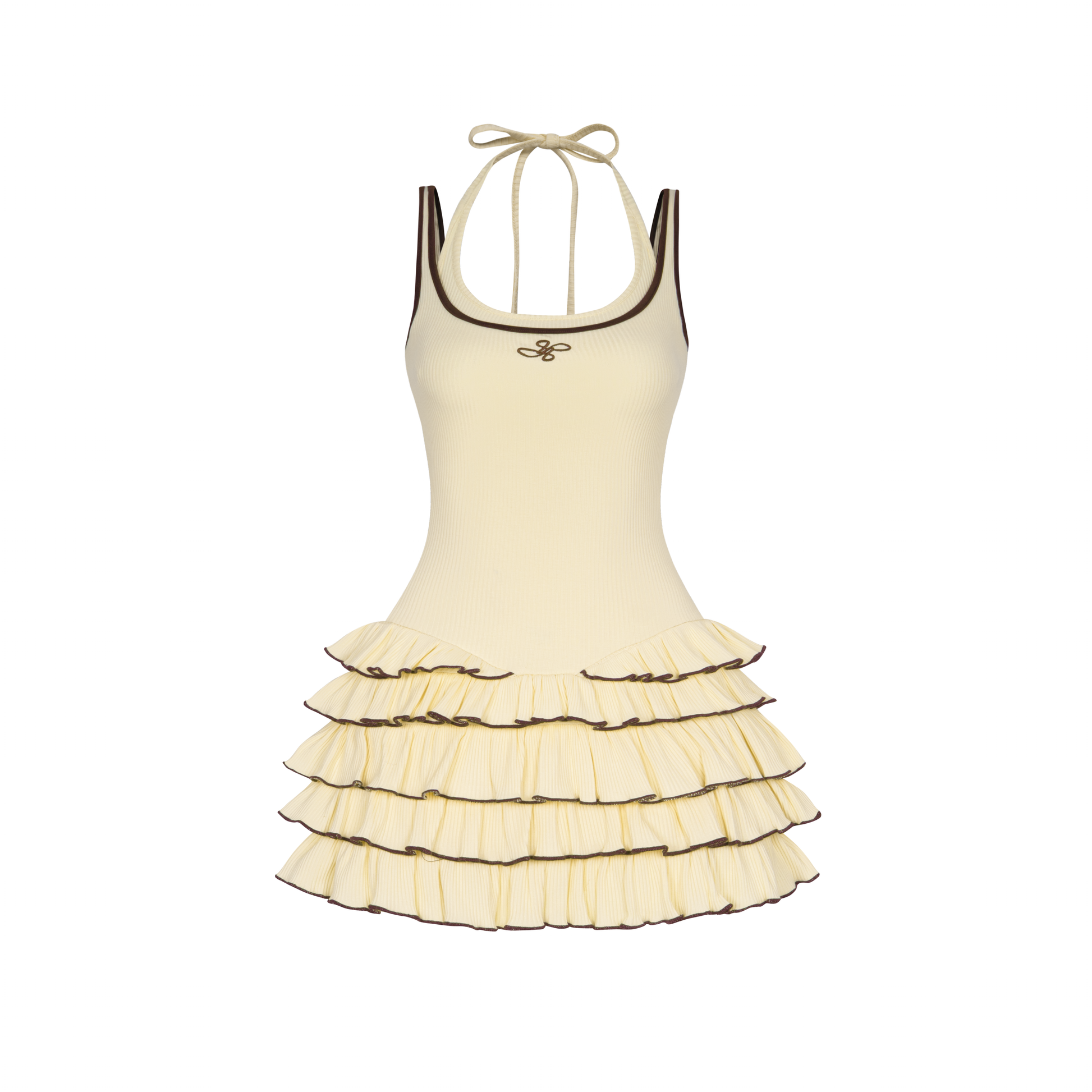 Đầm Thun Cổ Yếm Nhún Tầng Xòe HoneyBae Dress AIAI OFFICIAL - Kèm Quần Bảo Hộ