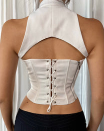 Áo Corset Cổ Yếm Cúp Ngực Thêu Logo IRENE HALTER TOP CORSET AIAI OFFICIAL