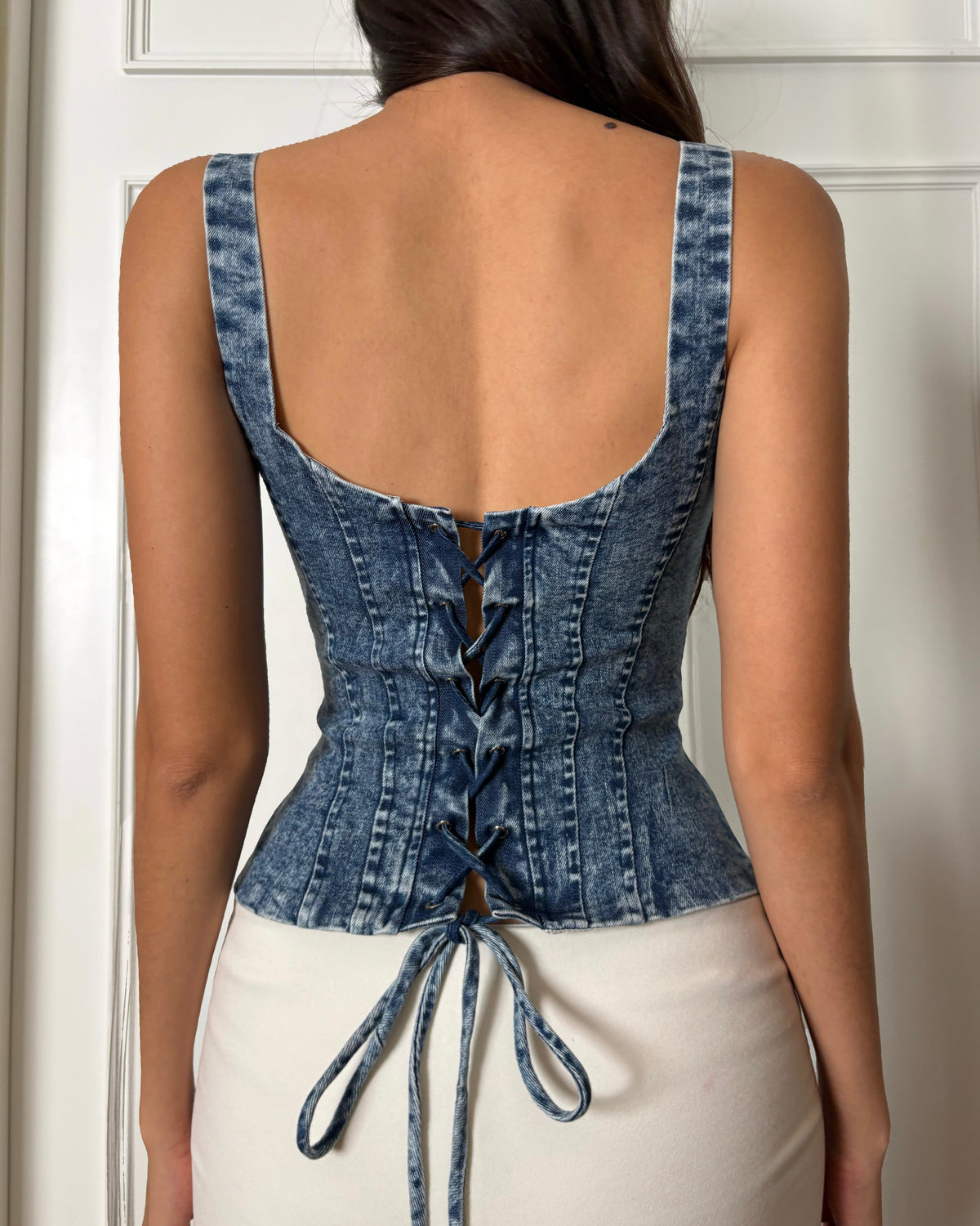 Britney Button Top Áo Corset Napoleon cúc kim loại Aiai Official