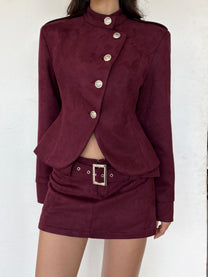 Front Row Suede Skirt