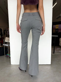 A Flare Trousers Quần tây ống loe cạp trễ phối kim loại Aiai Official