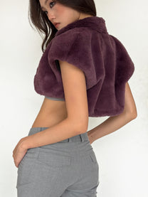 Roxie Fur Cropped Jacket Áo khoác lông croptop cổ cao Aiai Official