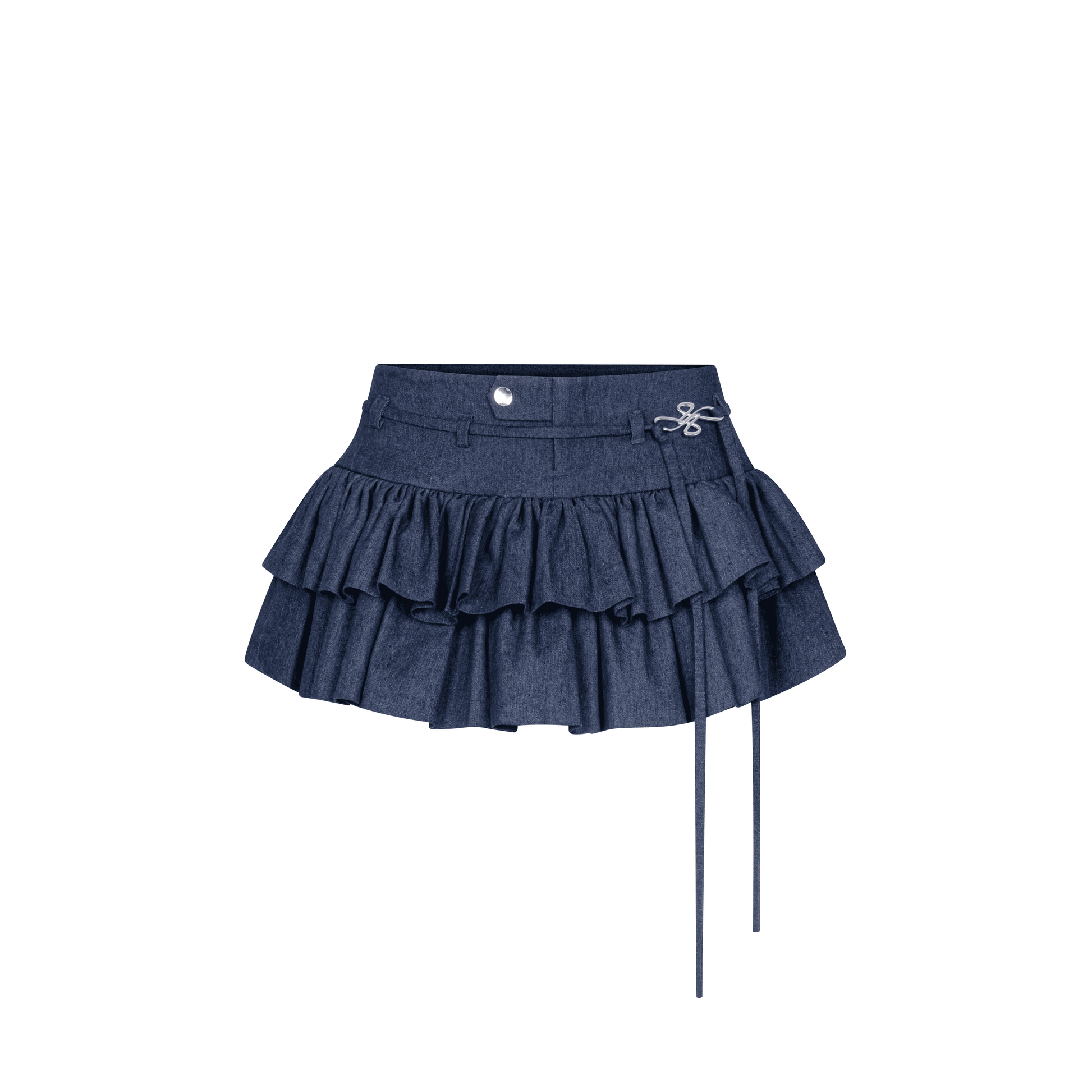 Chân Váy Jean Ngắn Nhún Bèo Tầng Cạp Trễ Aiai Jean Skirt AIAI OFFICIAL – Phối Belt Cột, Tôn Dáng