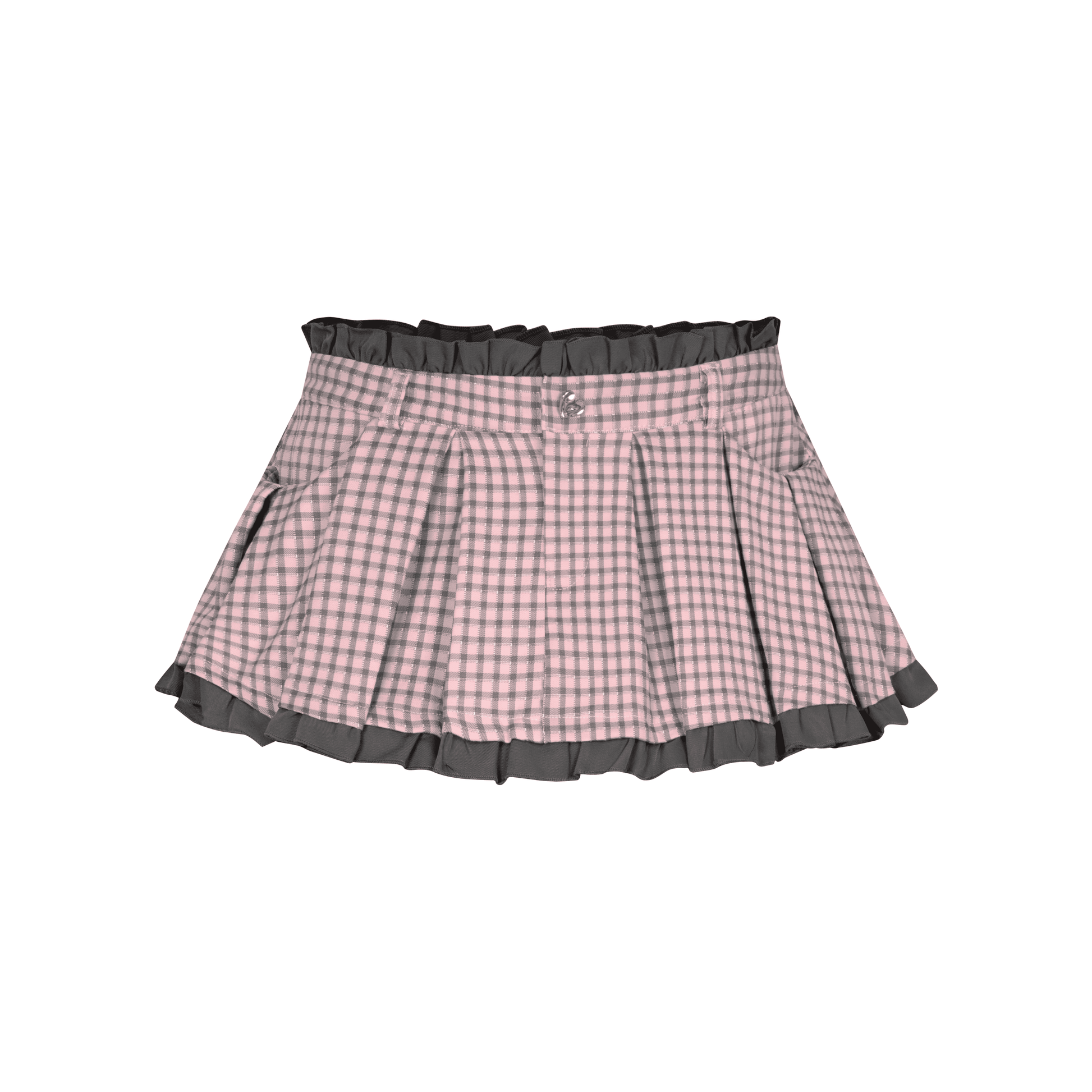 KATERINA SKIRT Chân Váy Xòe Caro Cạp Trễ Phối Bèo Nhún AIAI OFFICIAL