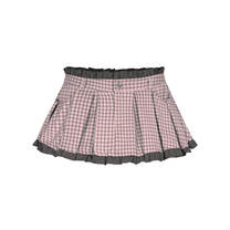 KATERINA SKIRT Chân Váy Xòe Caro Cạp Trễ Phối Bèo Nhún AIAI OFFICIAL