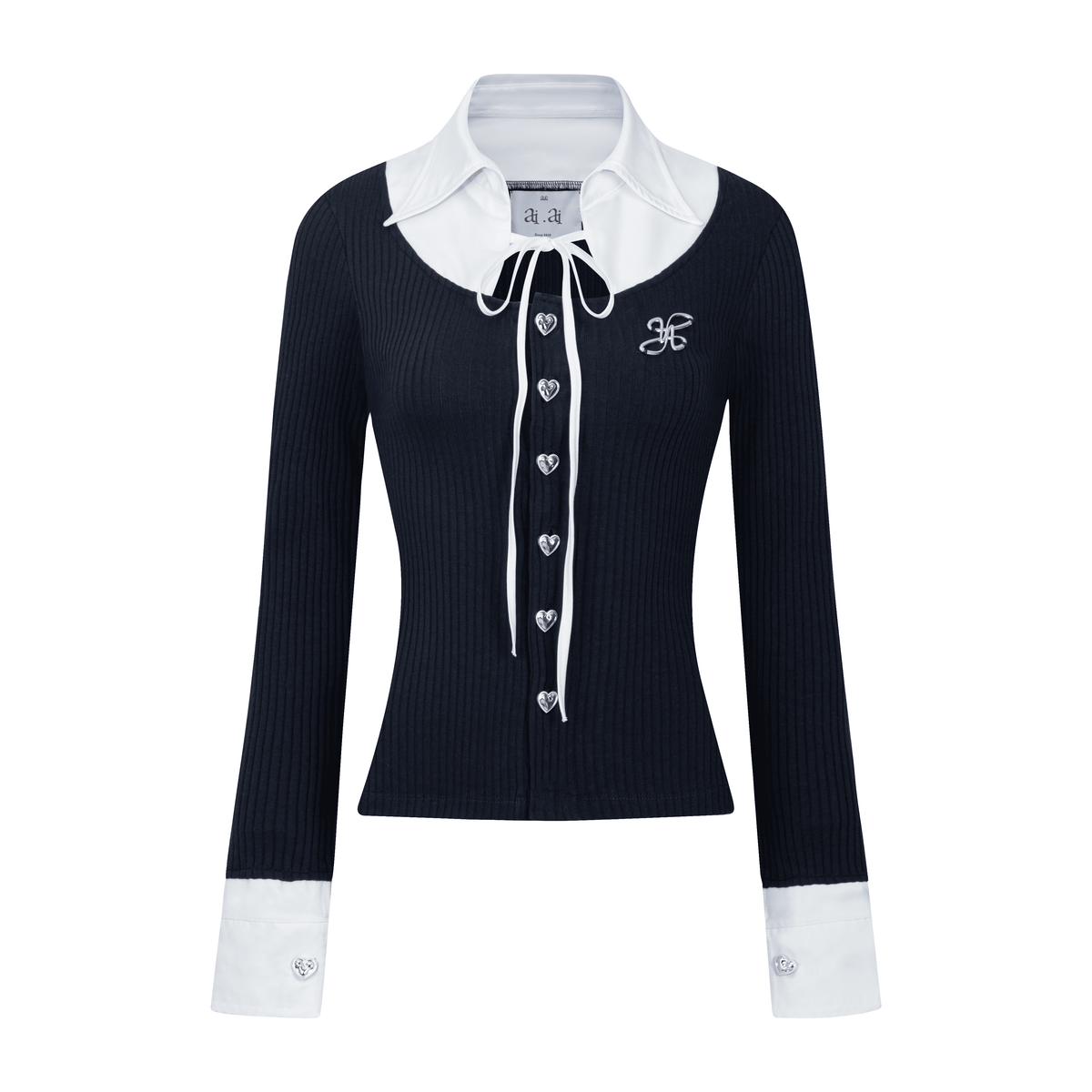 "Ledi" Collar Cardigan AIAI OFFICIAL - Áo cardigan phối cổ sơ mi form ôm tôn dáng