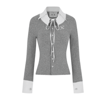 "Ledi" Collar Cardigan AIAI OFFICIAL - Áo cardigan phối cổ sơ mi form ôm tôn dáng