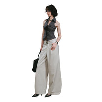 AIAI OFFICIAL &quot;Out of Office&quot; Trousers - Quần dài ống rộng &quot; Out of Office &quot; cạp trễ kẻ sọc thêu logo (kèm thắt lưng)