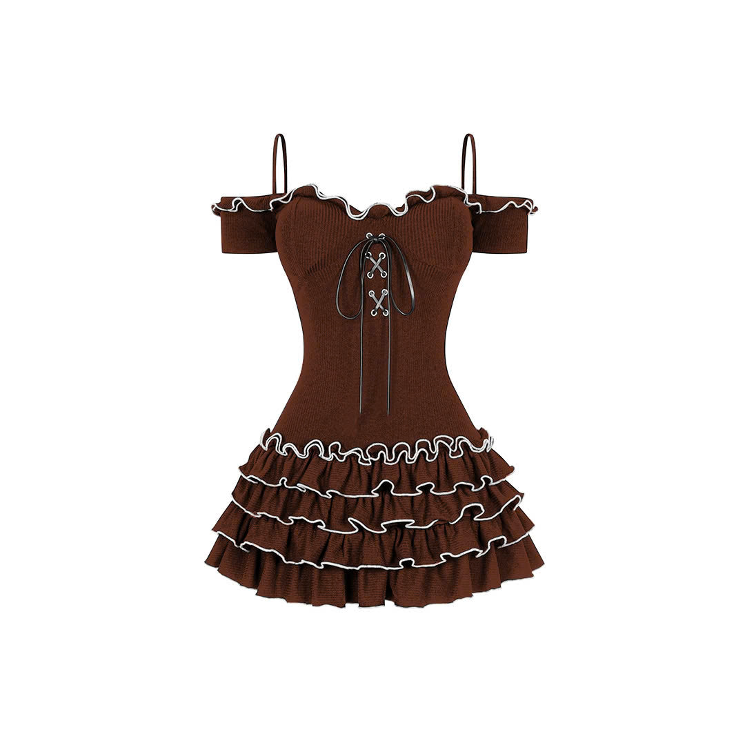 Đầm 2 Dây Cúp Ngực Tầng Xòe Missy Bae Dress AIAI OFFICIAL phối tay viền nhún và dây đan