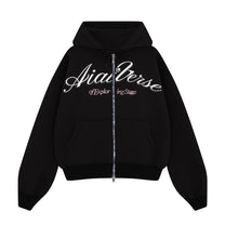"Miukiway" Boxy Hoodie AIAI OFFICIAL - Áo hoodie zip nỉ 2 da in hình mèo form boxy thêu logo