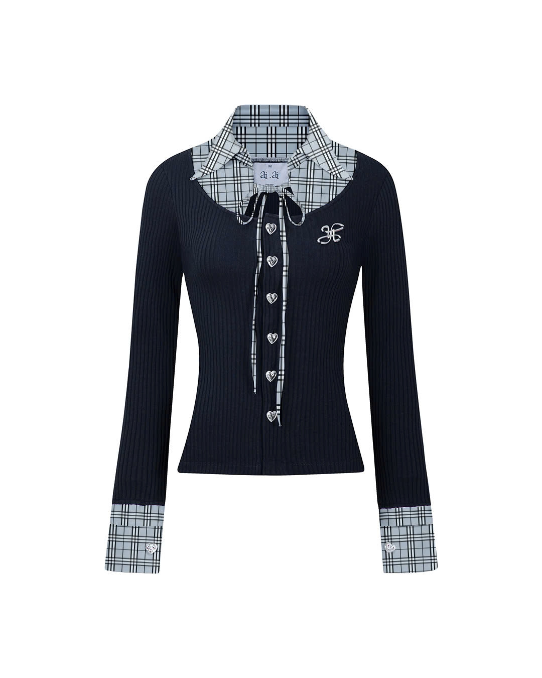 &quot;Ledi&quot; Collar Cardigan AIAI OFFICIAL - Áo cardigan phối cổ sơ mi form ôm tôn dáng