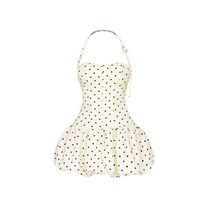 POLKA DREAM DRESS Đầm Chấm Bi Cổ Yếm Đan Dây Tầng Bí AIAI OFFICIAL