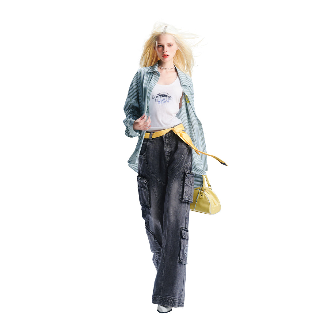 Quần Jean ống rộng túi hộp Fang cargo pants AIAI OFFICIAL