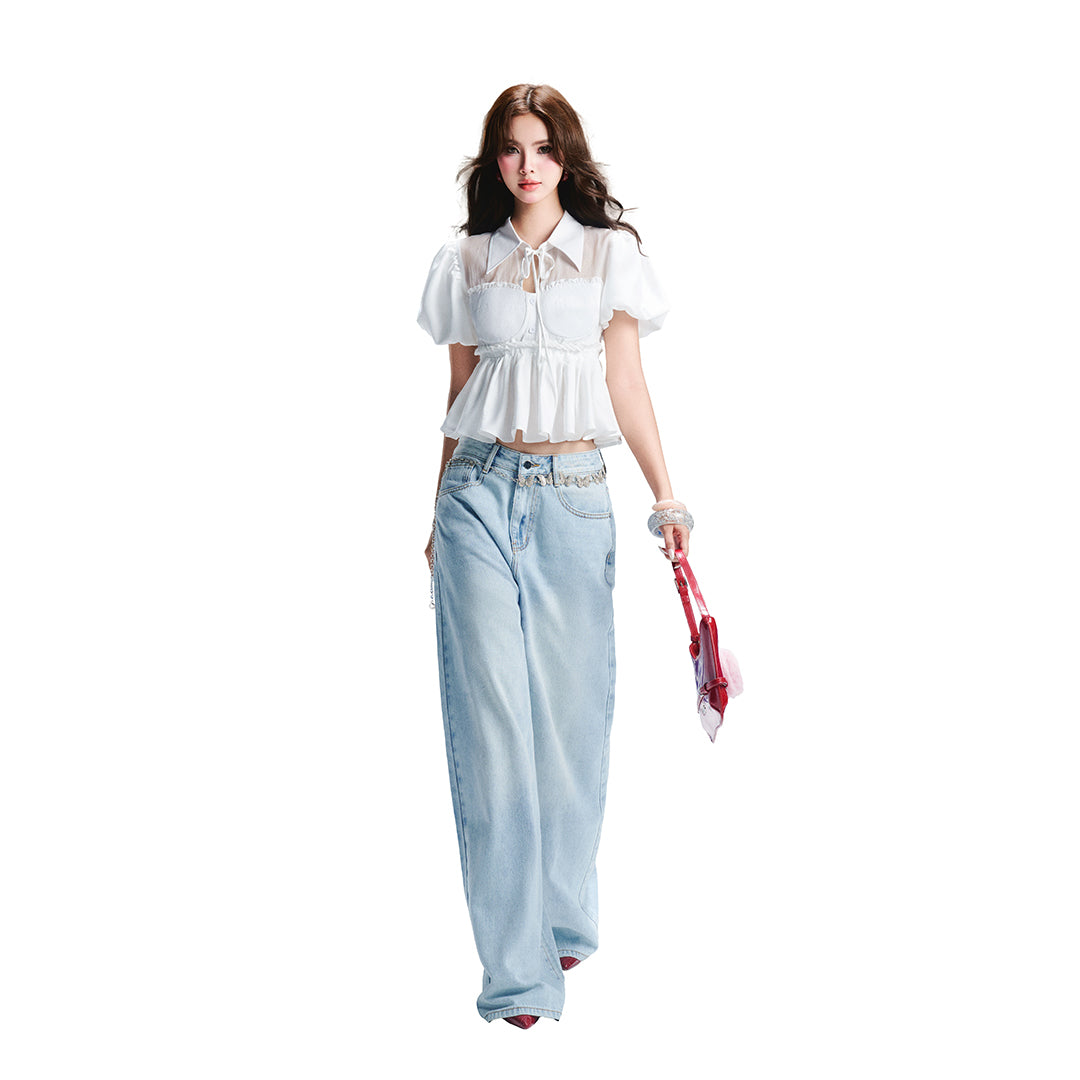 AIAI OFFICIAL &quot;Out of Office&quot; Trousers - Quần dài ống rộng &quot; Out of Office &quot; cạp trễ kẻ sọc thêu logo (kèm thắt lưng)