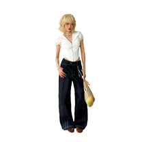 Áo Croptop Cổ V Tay Phồng Phối Ren Marina Top AIAI OFFICIAL | Áo Nữ Dáng Ngắn Cổ Thủy Thủ
