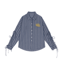 Áo Sơ Mi Tay Dài Cột Nơ Form Rộng Sọc Logo Thêu &amp; In Lưng AIAI Season Shirt
