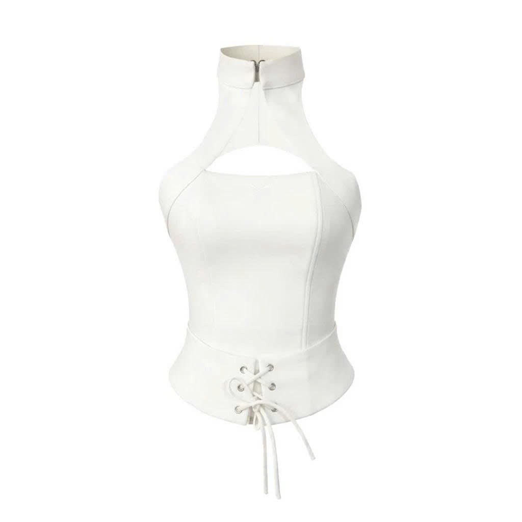 Áo Corset Cổ Yếm Cúp Ngực Thêu Logo IRENE HALTER TOP CORSET AIAI OFFICIAL