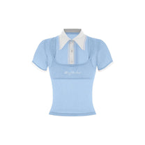Áo Polo Nữ Tay Ngắn Cổ Sơ Mi Phối Ren Josie Polo Shirt AIAI OFFICIAL – Thêu Chữ Nổi Bật, Khuy Hoa 3D Xinh Xắn