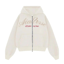 "Miukiway" Boxy Hoodie AIAI OFFICIAL - Áo hoodie zip nỉ 2 da in hình mèo form boxy thêu logo