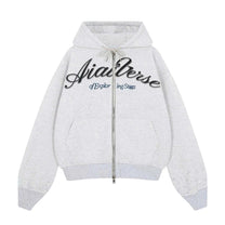 "Miukiway" Boxy Hoodie AIAI OFFICIAL - Áo hoodie zip nỉ 2 da in hình mèo form boxy thêu logo