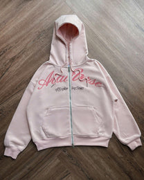 "Miukiway" Boxy Hoodie AIAI OFFICIAL - Áo hoodie zip nỉ 2 da in hình mèo form boxy thêu logo