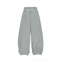 AIAI OFFICIAL &quot;Out of Office&quot; Trousers - Quần dài ống rộng &quot; Out of Office &quot; cạp trễ kẻ sọc thêu logo (kèm thắt lưng)