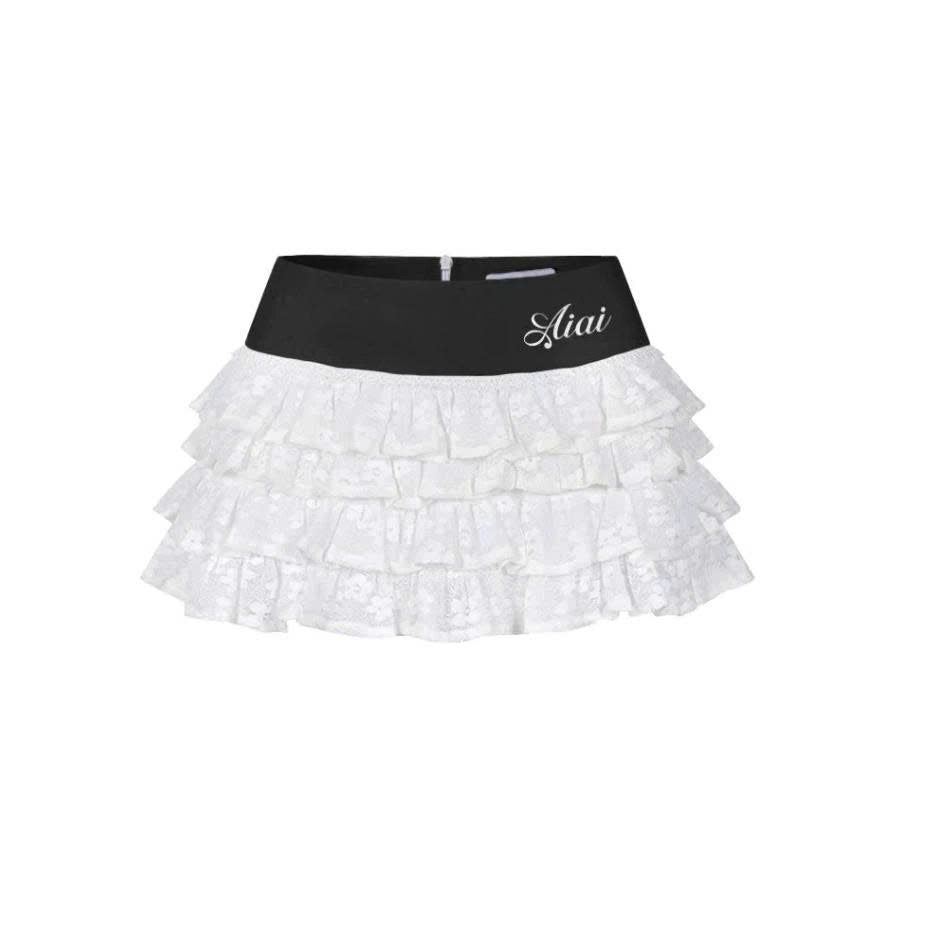 AIAI OFFICIAL "Rêve" Skirt - Chân váy tầng xoè "Rêve" cạp trễ có quần bảo hộ