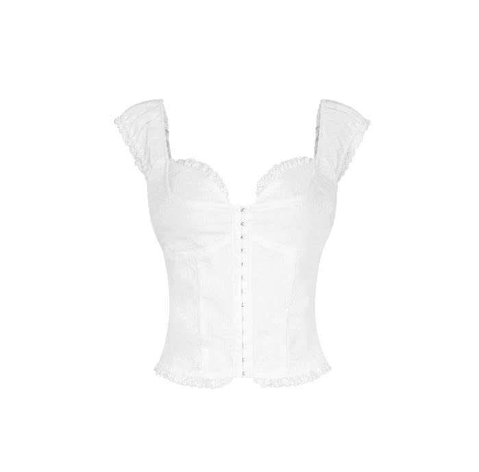YUMI TOP Sơ Mi Tơ Form Ôm Cài Trước AIAI OFFICIAL