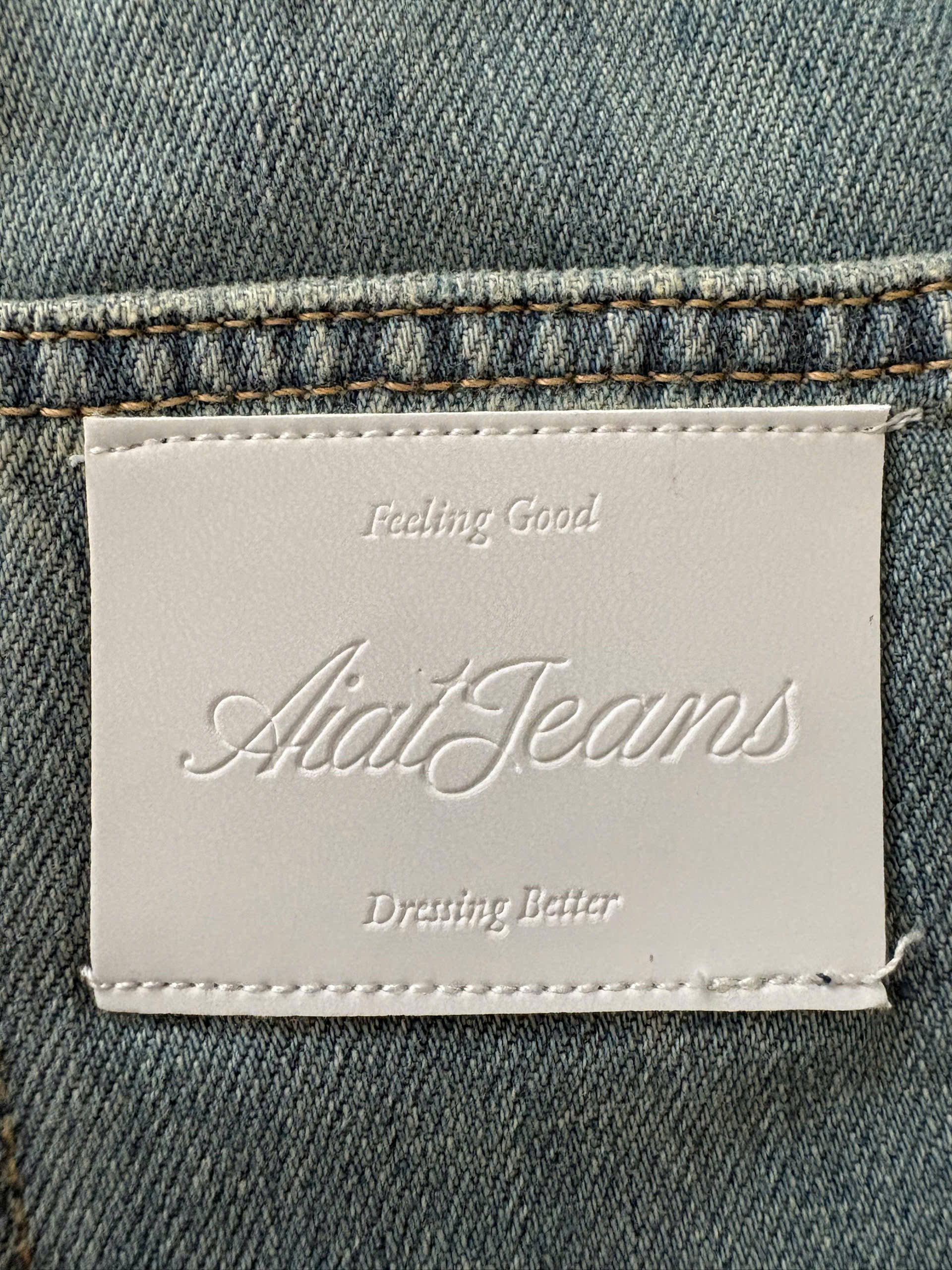 Quần Jeans Rách Ống Rộng Cạp Trễ AWF Folded Waist Waxed Ripped Jeans Aiai Official