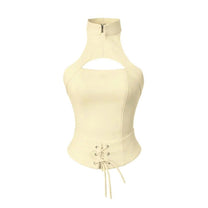 Áo Corset Cổ Yếm Cúp Ngực Thêu Logo IRENE HALTER TOP CORSET AIAI OFFICIAL
